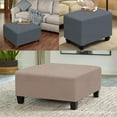 thumbnail image 5 of Yumcute Ottoman Cover Rectangle Stretch Ottoman Slipcovers for Folding Storage Footstool Soft Footrest Furniture Protector with Elastic Bottom (S, Deep Gray), 5 of 7