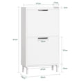 thumbnail image 3 of Slim Shoe Cabinet Entryway, Narrow Shoe Rack with 2 -Drawers, White Shoe Organiazer Hallway, Shoe Storage Cupboard Entrance, FSR151-W, 3 of 9