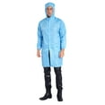 thumbnail image 3 of Sxiwei Unisex Mens Womens Long Sleeve Hooded Workshop Uniforms Anti-static Medical Lab Coats Workwear Blue 3XL, 3 of 5