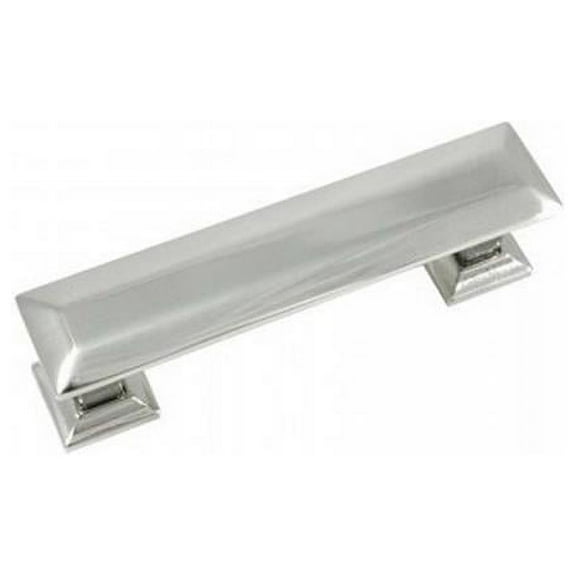 Strategic Brands 83614 3 in. Polished Nickel Poise Cabinet Pull with Back Plate