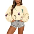 thumbnail image 2 of DHFJKG Halloween Sweatshirt Womens Funny Skeleton Sweatshirt Relaxed Fit Spooky Crewneck Pullover Tops, 2 of 4