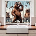 thumbnail image 3 of Ambesonne Bear Kitchen Curtains, Funny Cool Cartoon Animal Gang, 55"x30", Pale Blue Umber and Chocolate, 3 of 3