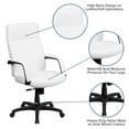 thumbnail image 6 of Flash Furniture Hansel High Back White LeatherSoft Executive Swivel Ergonomic Office Chair with Memory Foam Padding and Arms, 6 of 13
