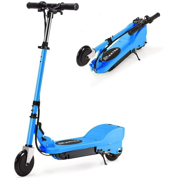Maxtra E100 Folding Electric Scooter With Adjustable Handlebar For Kids Ages 6 12 Up To 10mph 155lbs Max Load Walmart Com Walmart Com
