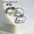 thumbnail image 5 of loversring His and Hers Wedding Ring Sets Couples Rings 10kt White Gold Plated White Cz Titanium band, 5 of 7