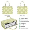 thumbnail image 2 of Large Capacity Tote Bag,Green White Checkerboard Checkered Pattern Handbag Fashion Luxury Tote Bag,15.7"x13"x 5.1" Inches,Laptop Compatible, 2 of 6