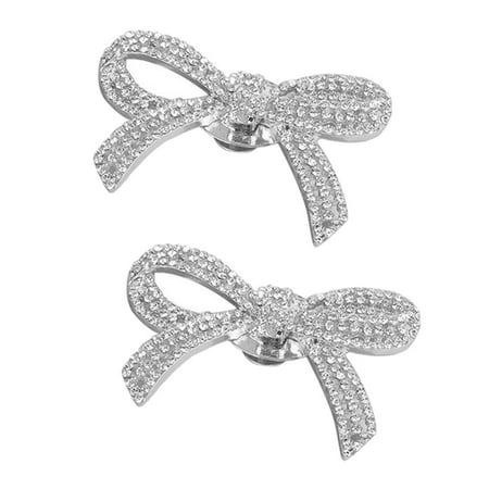 Giaone Fashionable Bowknot Shoe Accessory with Rhinestone Charm for Jewelry Enthusiasts