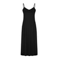 thumbnail image 4 of Npasoilc spring dresses for women 2024 summer tank dresses On Clearance!Women Casual Slim Suit Long Dress Solid Color Loose Sleeveless V-Neck Camisole Dress, 4 of 6
