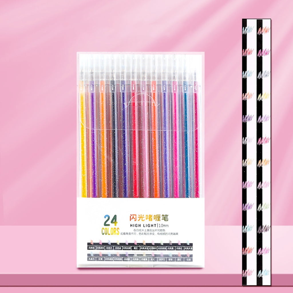 Zeiwohndc Glitter Gel Pens Pack Colored Glitter Pens, Colorful Sparkles Gel Markers Set