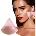 thumbnail image 2 of 4 Pcs Triangle Powder Puff Face Makeup Sponge,Loose Powder Body Powder, Cosmetic Foundation Sponge Velour Setting Powder Puff Wet Dry Beauty Makeup Tool (E, One Size), 2 of 5
