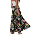 thumbnail image 6 of vigerkar Womens High Waist Maxi Skirt Midi Swing Skirts Beach Vacation Cruise Outfits with Pockets Black, XL, 6 of 6