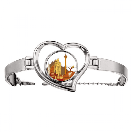 Malaysia Kuala Lumpur Watercolor Bracelet Heart Jewelry Wire Bangle
