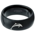 thumbnail image 2 of Tungsten Dolphin Sea Animal Island Band Ring 8mm Men Women Comfort Fit Black Dome Polished, 2 of 4