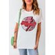 thumbnail image 1 of ABPHQTO Camiseta blanca con estampado de relámpagos de leopardo y corazón de MAMA para mujer, 1 of 5