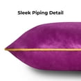 thumbnail image 4 of Videri Home 20"x20" Purple/Ochre Velvet Decorative Throw Pillow Covers, Bold for Accent Chair(2 Pack), 4 of 6