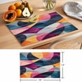 thumbnail image 6 of Colorful Abstract Placemats Set of 6 Modern Geometric Vintage Place Mats Indoor Wipeable Table Mats Washable Cloth Dining Table Placemats for Kitchen Holiday Party Home Decor 13x19 Inch, 6 of 9