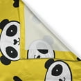 thumbnail image 3 of Kids Girls Curtains 2 Panels Set, Smiling Panda Bear Heads and Little Heart Icons on Yellow Background, Window Drapes for Living Room Bedroom, 55W X 39L Inches, Yellow White and Black, by Ambesonne, 3 of 3