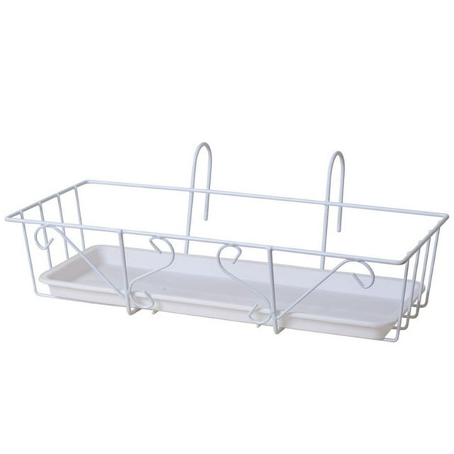 Support de Treillis pour Balcons Jardinière Pot de Fleurs Support Robuste en Fer Forgé Anti-Rouille Clôtures Ou Rampes