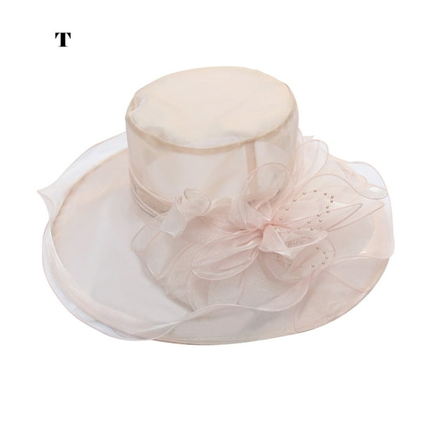 Flor Red Hilo Sombrero para el sol Playa Protector solar Sombrero para el sol Mujer Organza Sombrero de copa Wmkox8yii jkg5771