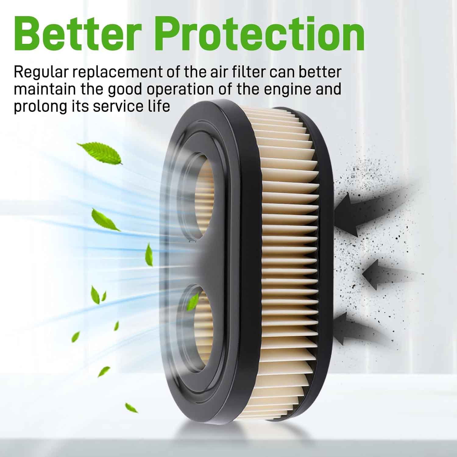 593260 Air Filter & 594106 Cover Replacement Parts Compatible With 650EXI 675EXI 625E Lawn Mower 104M05 103M02 09P702 093J02 Engines