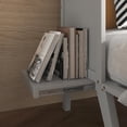 thumbnail image 4 of Queen Murphy Bed with Storage Drawer and Charging Station, USB Port, Solid Pine Cabinet Bedframe with Removable Nightstand Shelves, Chest Bed for Guest Room, Gray, 4 of 10
