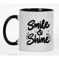 thumbnail image 4 of Inkdotpot Smile & Shine 11 Oz Ceramic Coffee Mug Inspirational Quotes Tea Mug Employee Boss Coworkers-Black, 4 of 6