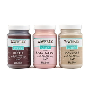 Waverly Inspirations Acrylic Craft Chalk Paint Kit, Truffle/Ballet Slipper/Sandstone, Set of 3, 8 fl oz Each