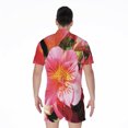 thumbnail image 2 of Pink Alstroemeria Short Sleeve Men'S Rompers Casual Summer Jumpsuits Outfit, 2 of 4