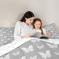 thumbnail image 5 of Homewish Watercolor Gradient Butterfly Queen Comforter Set,3D Colorful Butterflies Bedding Sets,White Gray Bedding Comforter Set For Girls Teens,Luxury Bedroom Decor Reversible,3 Pieces, 5 of 8