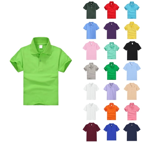 OIOLOYJM Boys Girls Polo Shirts Short Sleeve Quick-Dry Cozy Soft Breathable School Uniform Stretch Lightweight Formal Back-To-School Collared Athletic Golf Shirt Light Green 2-3 Year