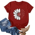 thumbnail image 5 of Wozhidaoke Sunflower Shirts for Women, Short Sleeve Women Pinting Oversized T Shirts Loose Casual Crewneck Tunic Soft Blouse Tops, Floral T-Shirts for Women | Red 5XL, 5 of 5
