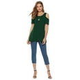 thumbnail image 2 of CEASIKERY Women's Casual Cold Shoulder Tunic Tops Loose Blouse Short Sleeve Shirts, 2 of 5