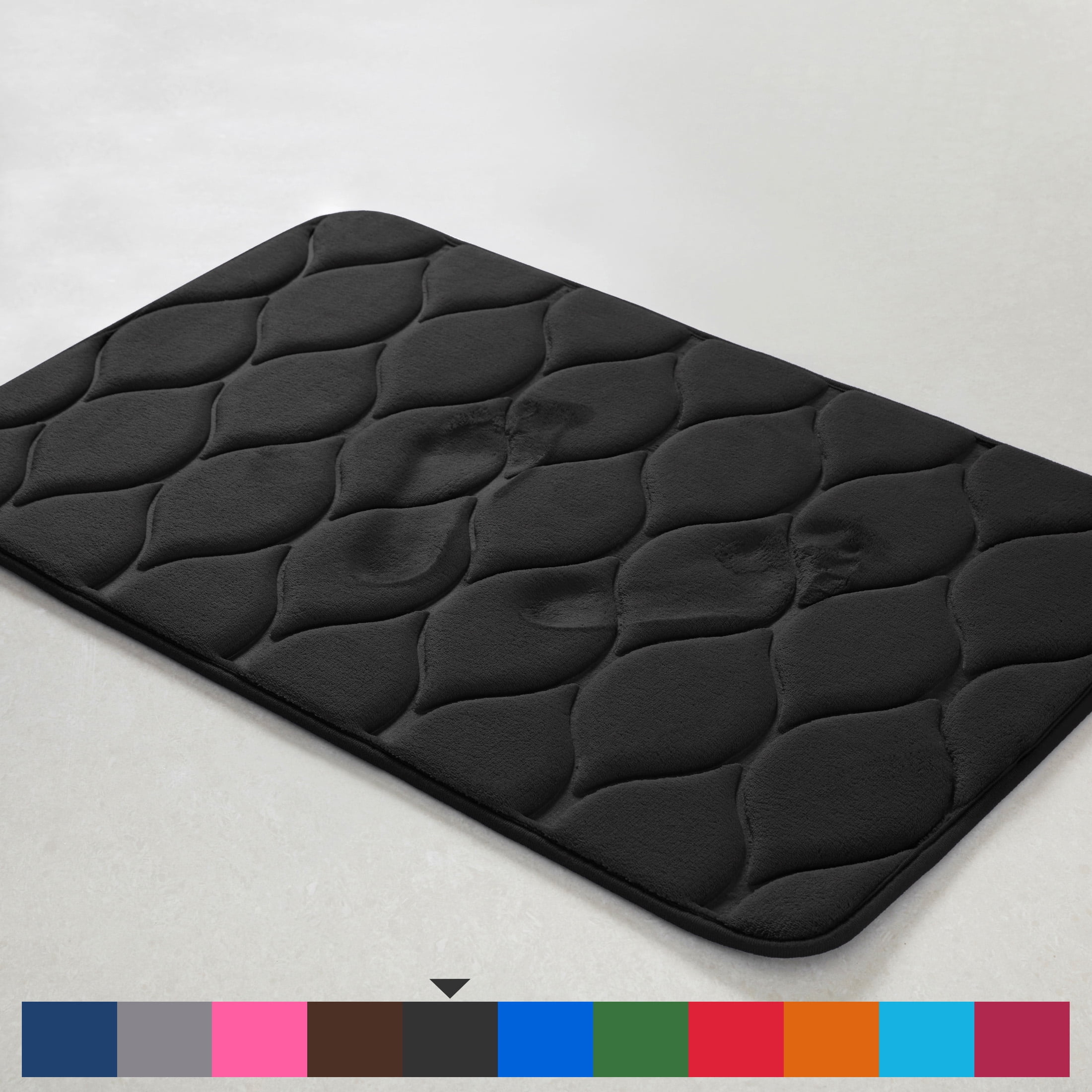 Yafa Home Fashion 1pc:24" X 35" Bath Rug, Memory Foam; Machine Washable, Water Absorbent & Non-Slip Bathmats(Black)