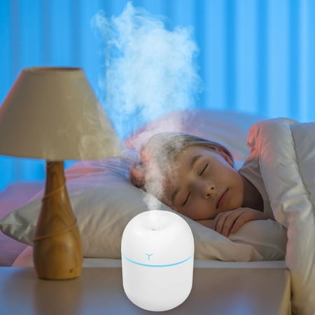 

Djiypn Portable Desk Humidifier Cool Mist Humidifier Humidifier For Home Bedroom Office Colorful Night Function Plastic White