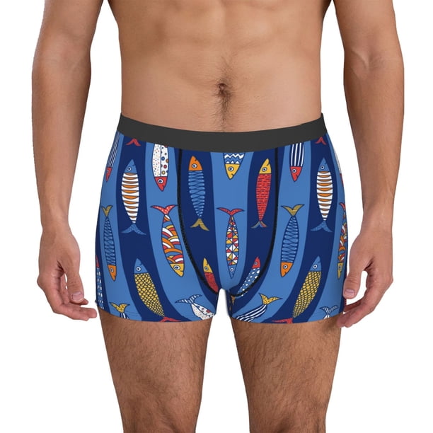 Fotbe Cute Fish Calzoncillos Tipo Boxer con Bolsa de Soporte Total para Hombre, X-Temp Fresco, Transpirable y de Secado Rápido-Small