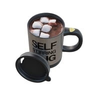 Self Stirring Mug- Reusable Auto Mixing Cup with Travel Lid for Protein Mix, Bulletproof Coffee, Chocolate Milk, Hot Cocoa by Chef Buddy, 15 oz