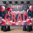 thumbnail image 5 of Pink Theme Graduation Banner Graduation Cap Grad Backdrop Colorful Balloons Congrats Lettering Graduation Background for Graduation Party College Graduation Photo Shoot, 5 of 9