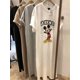thumbnail image 1 of Summer Trend New Disney Mickey Mouse Women Dress Cartoon Loose Short-sleeved Over-the-knee sexy Long T-shirt Skirt dressM Gao Jinjia LED, 1 of 2