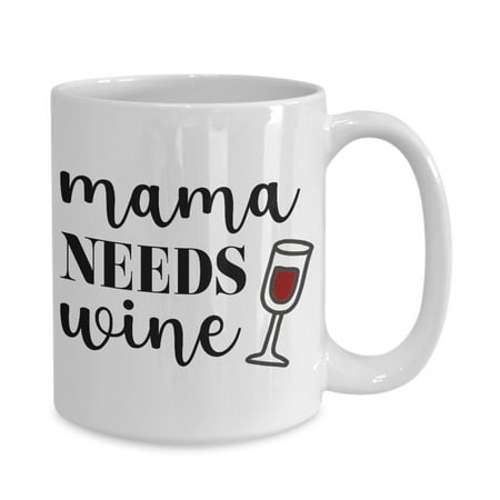 

Mama Needs Wine V2 White Gift coffee mug