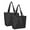 Black, variant on Muka 2 Pack Natural Canvas Tote Bags, 12oz Heavy Duty Grocery Shopping Bags, 18 x 15 x 5 Inches