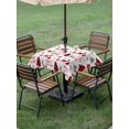 thumbnail image 3 of Outdoor Tablecloth with Umbrella Hole and Zipper, Christmas Square Table Cloth 60x60 Inch Waterproof Tablecloth, Xmas Plaid Elk Winter Red Black Tree Snowflakes Picnic Table Cover for Patio Camping, 3 of 7