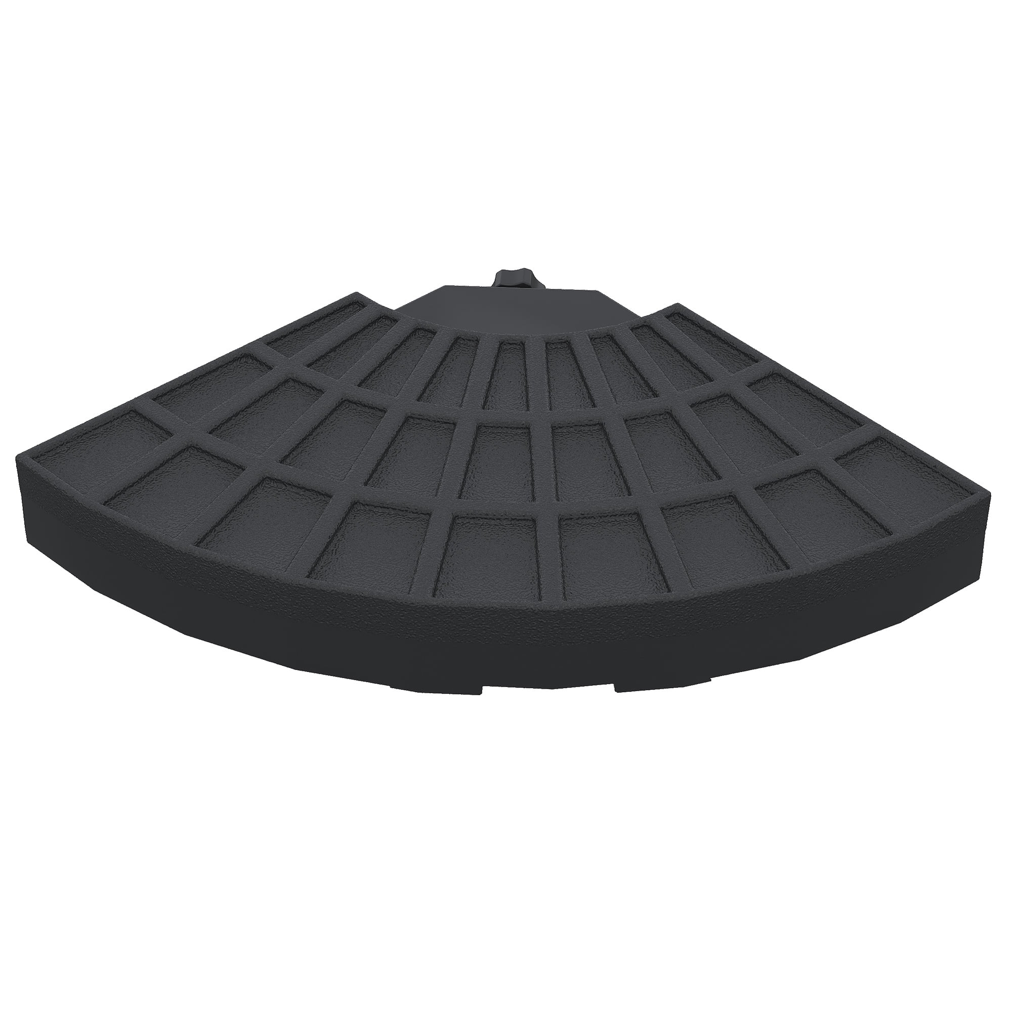 Outsunny 4 Pieces Round Patio Umbrella Base, Cantilever Offset Outdoor Umbrella Weights, 52 Liters Capacity Water or 112 lbs Capacity Sand Plates Set