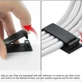 thumbnail image 4 of 10 Pcs Self Adhesive Cable Management Clips, Cable Management Wire Organizer Clips Cord Holder for Home, Office Computer, Holder Under DeskHolder Under Desk and Multi Cords TV, 4 of 5