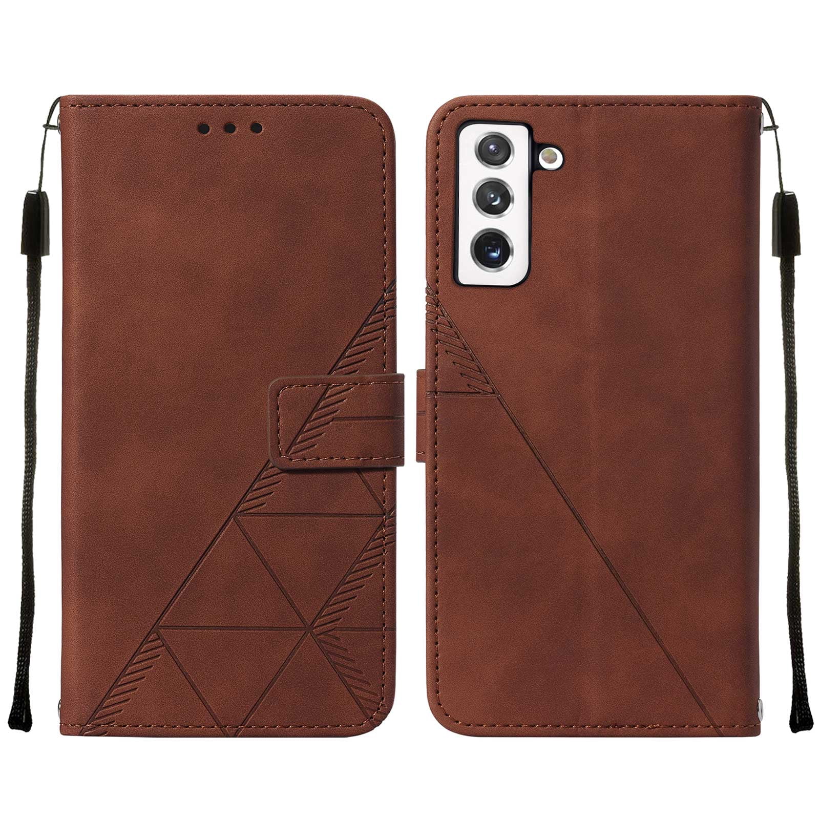 Wallet Phone Case for Galaxy S22 5G Cover, Allytech Detachable Wrist Strap Flip Stand Card Holder Magnetic Clasp Slim Fit Scratch Free Case for Samsung Galaxy S22 2022 (5G), Brown