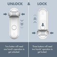 thumbnail image 4 of Cerradura de palanca de puerta a prueba de niños, cerradura de manija de puerta de seguridad para bebés, fácil de instalar y usar Adhesivo 3M VHB Sin herramientas ni taladro (blanco, 2 piezas), 4 of 5