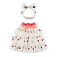 thumbnail image 3 of Tisuna Toddler Girls Layered Dress Strawberry Print Sleeveless Suspender Dresses Fashion Elegant Girls Carnival Birthday Dress Up Clothes White Size 2-3 Years, 3 of 9