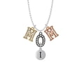 thumbnail image 2 of Delight Jewelry Silvertone Capital Letter - I - Pebble Disc - Multi-Colored Crystal Mom Charm Necklace, 2 of 5