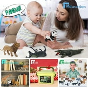 Safari Animal Toys Figures, 12 PCS Realistic Jumbo Wild Jungle Animals Figurines, Large African Zoo Animal Playset Mini Animals Figures, Plastic Animal Learning Toys for Kids Toddlers Boys Girls
