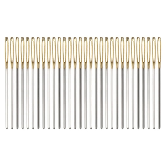 30Pcs Large Eye Blunt Needles 2.75" Tapestry Needle Yarn Sewing Knitting Weaving Needle Stainless Steel Gold End