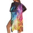 thumbnail image 5 of POLERO Loose Bathing Suit Cover Up for Summer Polyester Vacation Vibe Long Kimono Swimsuit Cover Up Abstract Colorful Smoke Design, 5 of 6